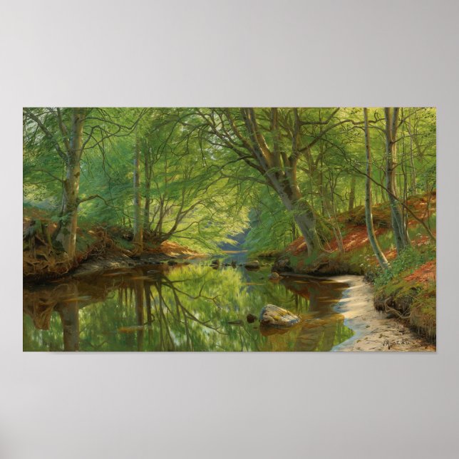Peder Mørk Mønsted Forest stream 1896 Poster (Front)