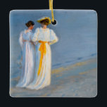 Peder Severin Kroyer - Anna Ancher & Marie Kroyer Ceramic Ornament<br><div class="desc">Anna Ancher and Marie Kroyer on the beach at Skagen - Peder Severin Kroyer,  1893</div>