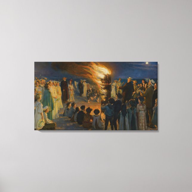 Peder Severin Kroyer - Midsummer's Eve Bonfire Canvas Print (Front)