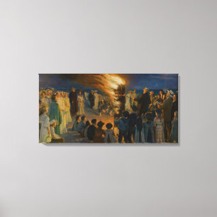 Peder Severin Kroyer - Midsummer's Eve Bonfire Canvas Print