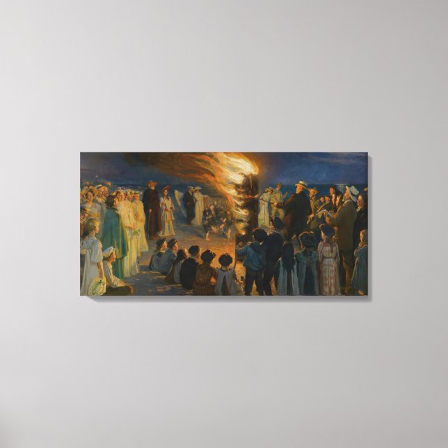 Peder Severin Kroyer - Midsummer's Eve Bonfire Canvas Print (Front)