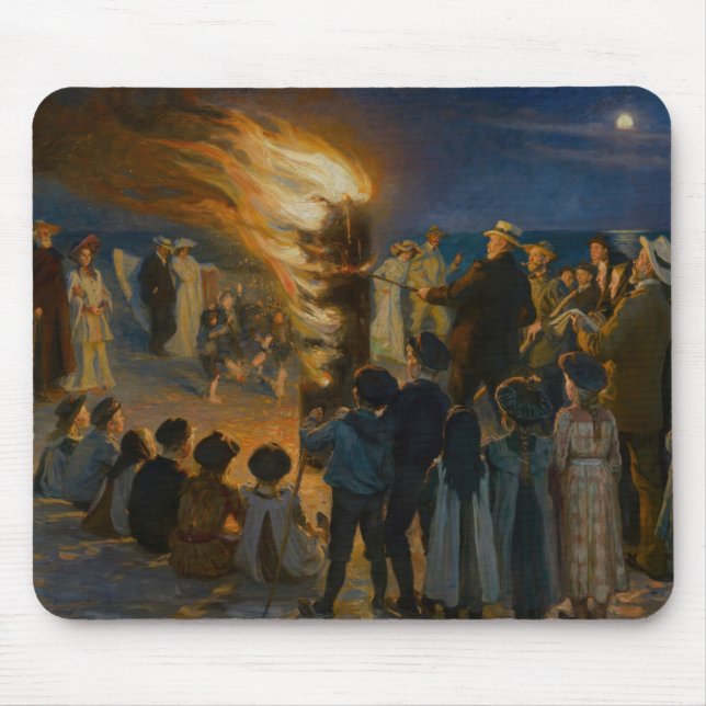 Peder Severin Kroyer - Midsummer's Eve Bonfire Mouse Pad (Front)