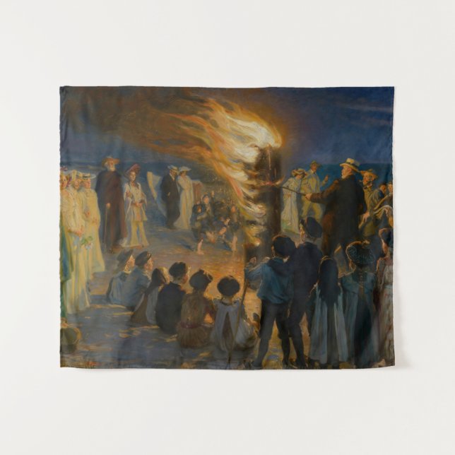 Peder Severin Kroyer - Midsummer's Eve Bonfire Tapestry (Front (Horizontal))