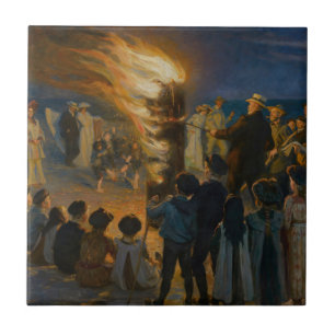 Peder Severin Kroyer - Midsummer's Eve Bonfire Tile