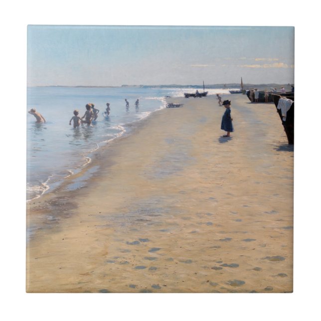 Peder Severin Kroyer - Summer Day at Skagen Beach Tile (Front)