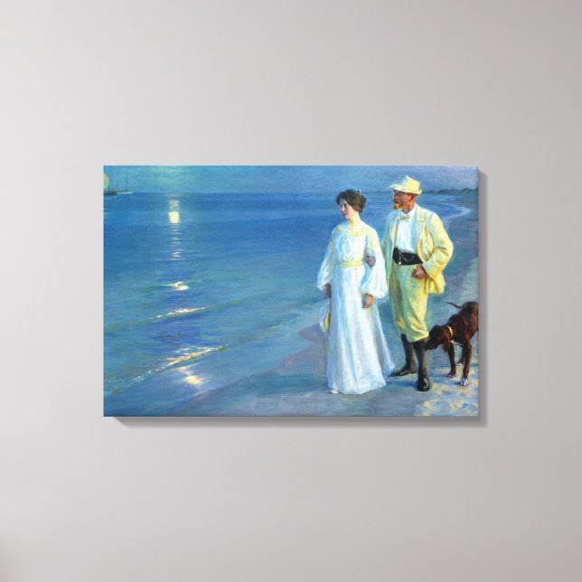 Peder Severin Krøyer Summer Evening Skagen Beach Canvas Print (Front)