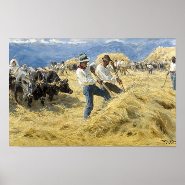 Peder Severin Kroyer - Threshing in the Abruzzi Poster (Front)