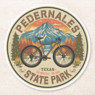 Pedernales Falls State Park Texas Hill Country mtb Round Paper Coaster