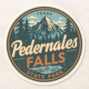 Pedernales Falls State Park Texas Hill Country mtb Round Paper Coaster