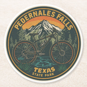 Pedernales Falls State Park Texas Hill Country mtb Round Paper Coaster