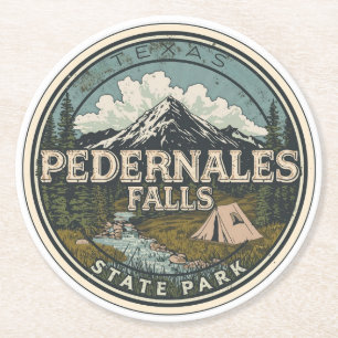 Pedernales Falls State Park Texas Hill Country mtb Round Paper Coaster