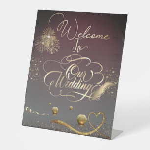 Pedestal Sign Candlelight Wedding