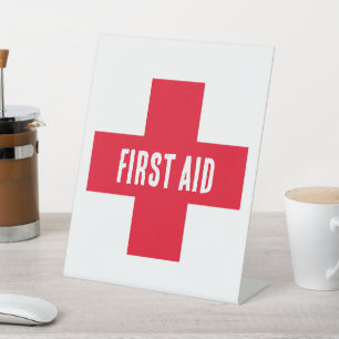 Pedestal Sign - First Aid Red Cross