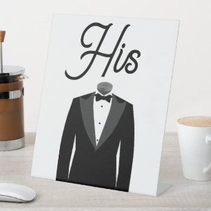 Pedestal Sign - His Husband Tuxedo