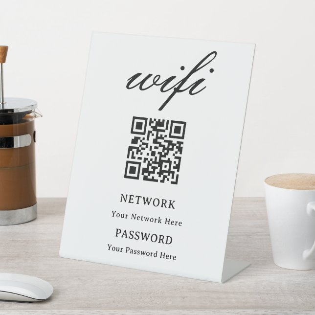  Pedestal Sign | Modern Wifi Password Network (In SItu)