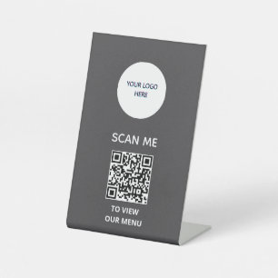 Pedestal Sign – QR Menu Display