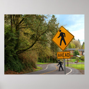 Pedestrian Crossing Poster