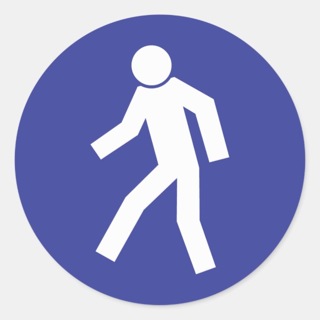 Pedestrian Route Classic Round Sticker (Front)