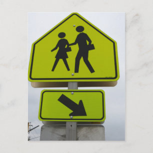 Pedestrian Sign Postcard