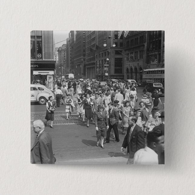 Pedestrians 15 Cm Square Badge (Front)