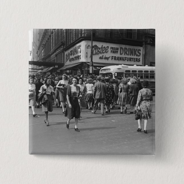 Pedestrians 2 15 cm square badge (Front)