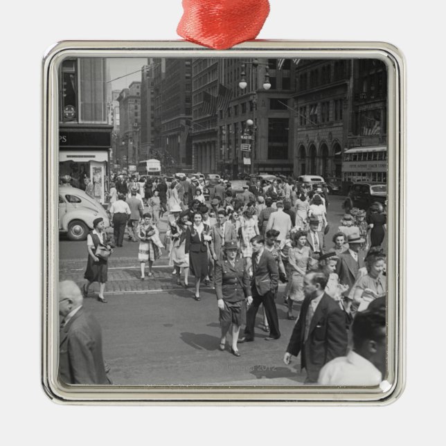 Pedestrians Metal Tree Decoration (Front)