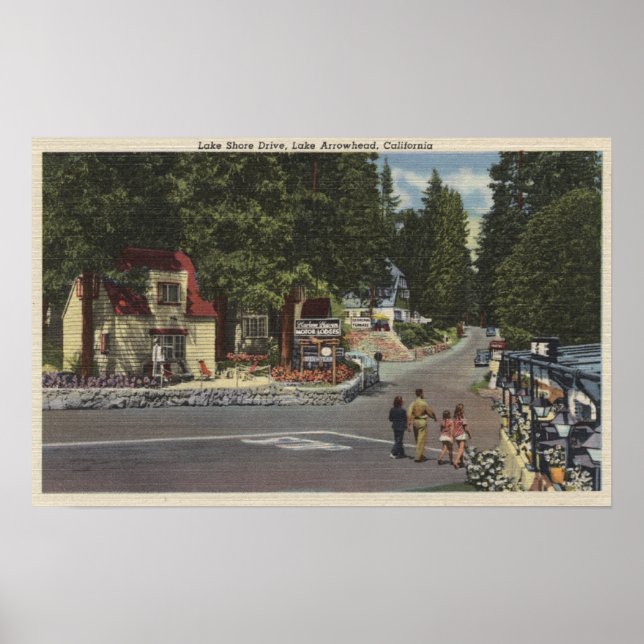 Pedestrians on Lake Shore Drive Poster (Front)