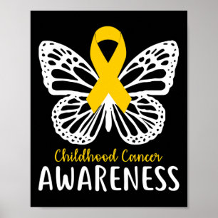 Pediatric Cancer Awareness Childhood Gifts Butterf Poster