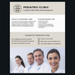 Pediatric Clinic Doctor Logo QR Neutral Beige Flyer<br><div class="desc">Professional pediatric clinic flyer with front-side space for logo,  photo,  services,  key information,  and contact details. The back includes a QR code for staying connected along with replaceable social media icons. Ideal for clear,  friendly communication with parents and caregivers. Visit the store for more coordinated business marketing designs.</div>