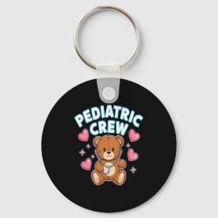 Pediatric Crew Nurse Bear Heart Stethoscope Peds  Key Ring