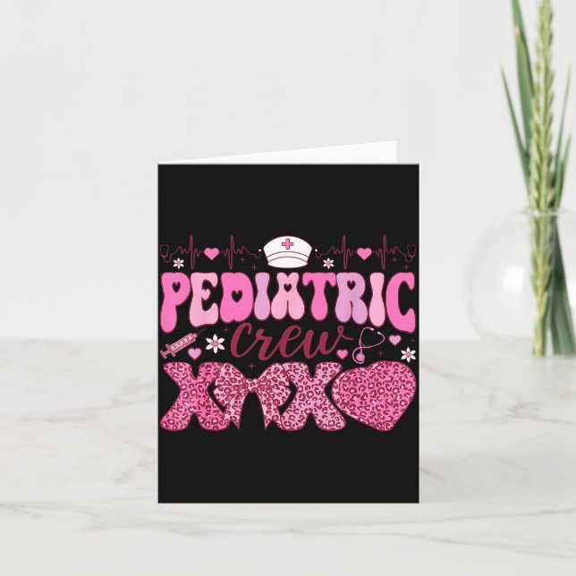 Pediatric Crew Xoxo Nurse Valentines Day Coquette  Card (Front)