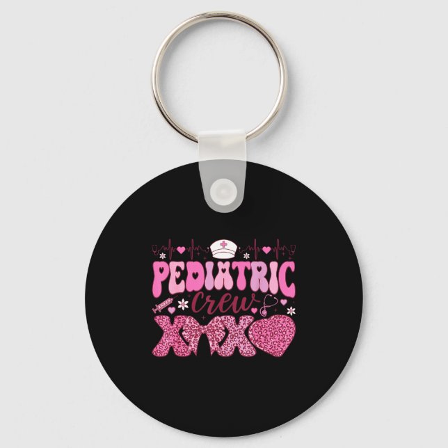 Pediatric Crew Xoxo Nurse Valentines Day Coquette  Key Ring (Front)