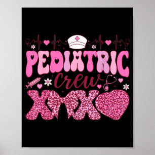 Pediatric Crew Xoxo Nurse Valentines Day Coquette  Poster