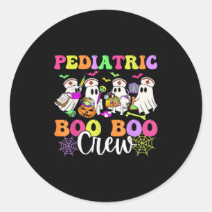 Pediatric Nurse Boo-boo Crew Ghost Nurse Halloween Classic Round Sticker