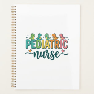 Pediatric Nurse Dinosaur Vintage Style Shirt Desig Planner