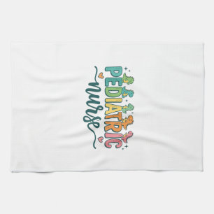 Pediatric Nurse Dinosaur Vintage Style Shirt Desig Tea Towel