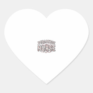Pediatric Nurse Floral Vintage Engraving Design_1 Heart Sticker