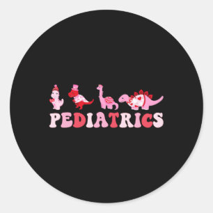 Pediatric Nurse Peds Nursing Cute Dinosaurs Valent Classic Round Sticker