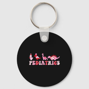 Pediatric Nurse Peds Nursing Cute Dinosaurs Valent Key Ring