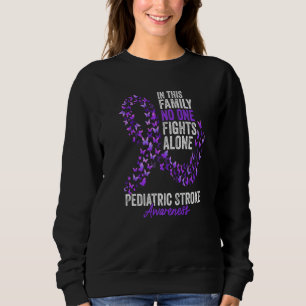 Pediatric Stroke Awareness Month Butterflies Purpl Sweatshirt