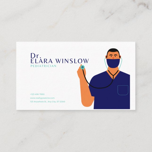 Pediatrician & Child Health Specialist Business Card (Back)