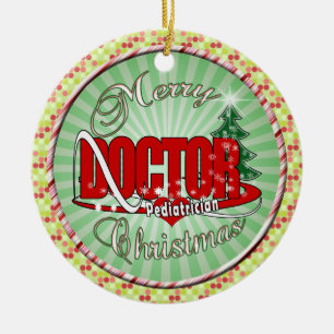 PEDIATRICIAN DOCTOR MERRY CHRISTMAS CERAMIC TREE DECORATION