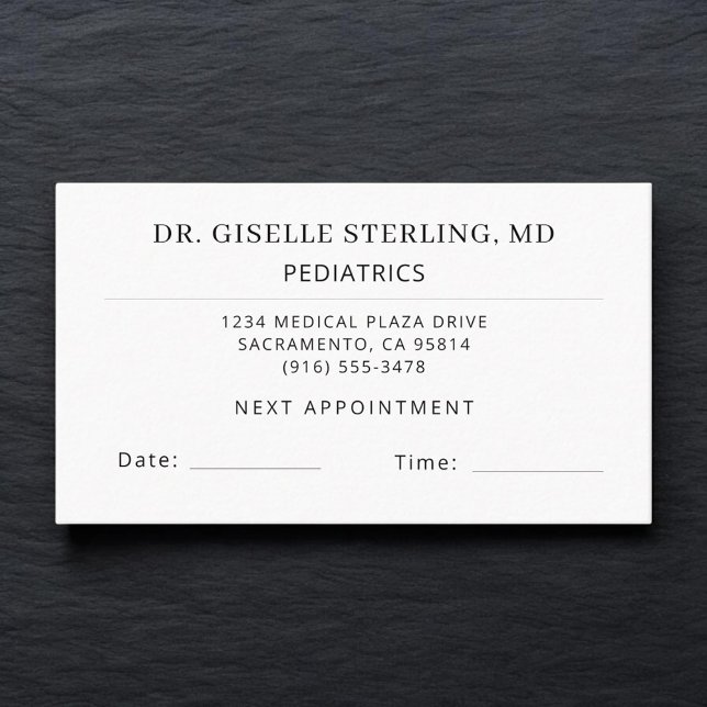 Pediatrics Doctor Office Appointment Card (Creator Uploaded)