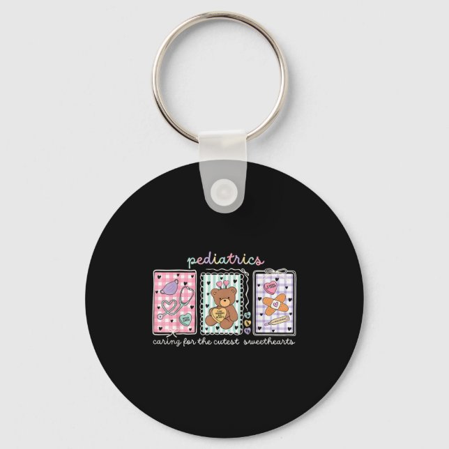 Pediatrics Valentines Day Peds Nurse Design Key Ring (Front)