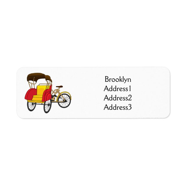 Pedicab rickshaw cartoon illustration (Front)