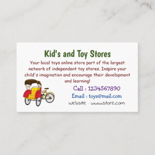 Pedicab rickshaw cartoon illustration business card