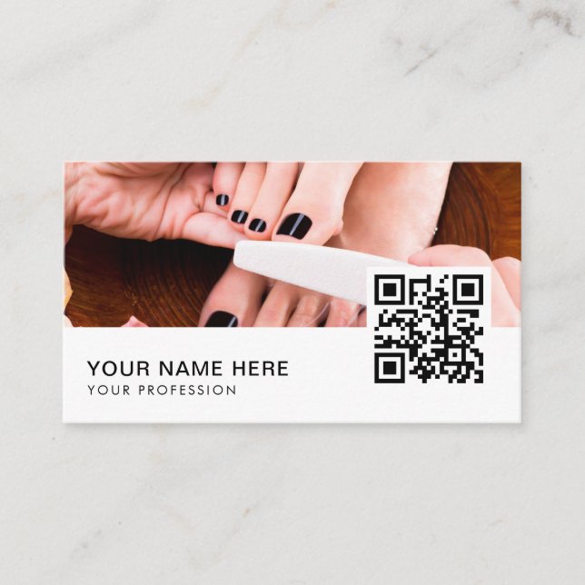 pedicure business cards QR Code  (Front)
