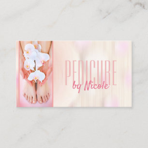 Pedicure Nail Peducurist Feet Spa Orchid Blossom Business Card