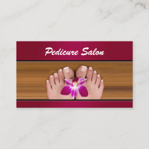Pedicure Nail Salon Pink Flower Business Card