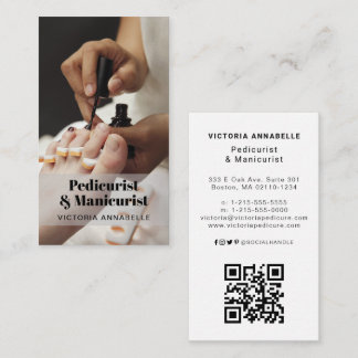 Pedicurist Photo QR Code Business Card